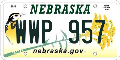 NE license plate WWP957