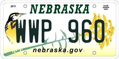 NE license plate WWP960