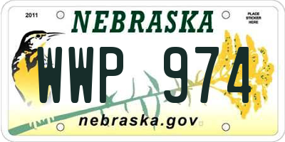 NE license plate WWP974