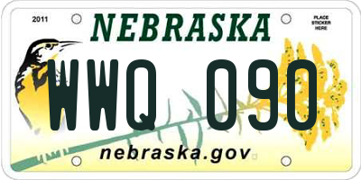 NE license plate WWQ090