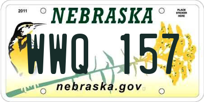 NE license plate WWQ157
