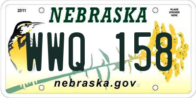 NE license plate WWQ158