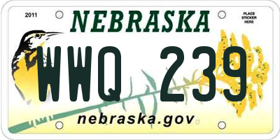 NE license plate WWQ239