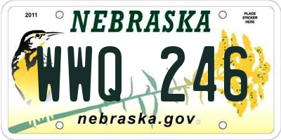 NE license plate WWQ246