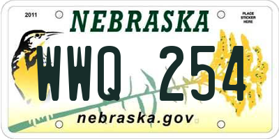 NE license plate WWQ254