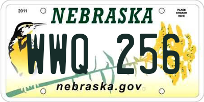 NE license plate WWQ256