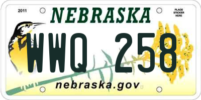NE license plate WWQ258