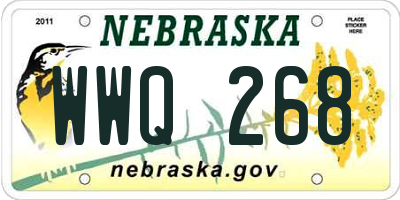 NE license plate WWQ268