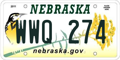 NE license plate WWQ274