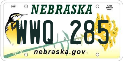 NE license plate WWQ285