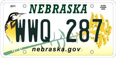 NE license plate WWQ287