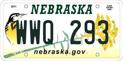 NE license plate WWQ293