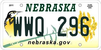 NE license plate WWQ296
