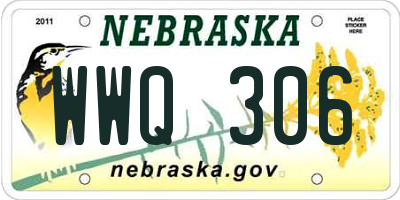 NE license plate WWQ306