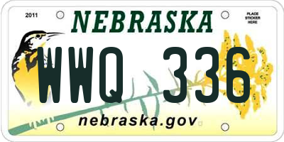 NE license plate WWQ336