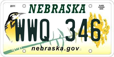NE license plate WWQ346