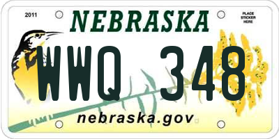 NE license plate WWQ348