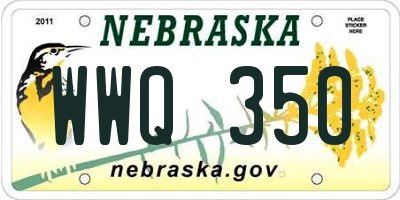 NE license plate WWQ350