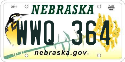 NE license plate WWQ364