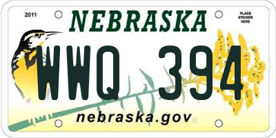 NE license plate WWQ394