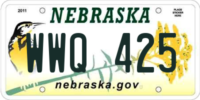 NE license plate WWQ425