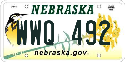 NE license plate WWQ492