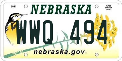 NE license plate WWQ494