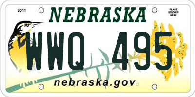 NE license plate WWQ495
