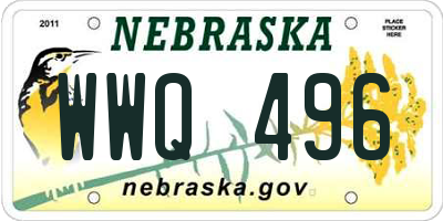 NE license plate WWQ496