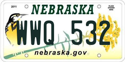 NE license plate WWQ532