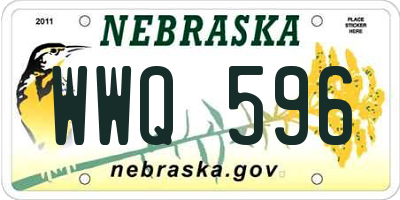 NE license plate WWQ596