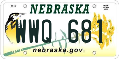 NE license plate WWQ681