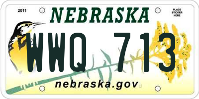 NE license plate WWQ713