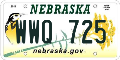NE license plate WWQ725