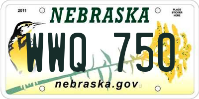 NE license plate WWQ750
