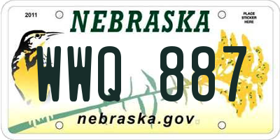 NE license plate WWQ887