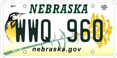 NE license plate WWQ960