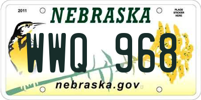 NE license plate WWQ968