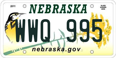NE license plate WWQ995