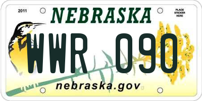 NE license plate WWR090