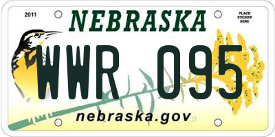 NE license plate WWR095
