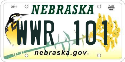 NE license plate WWR101