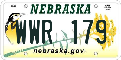 NE license plate WWR179