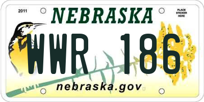 NE license plate WWR186