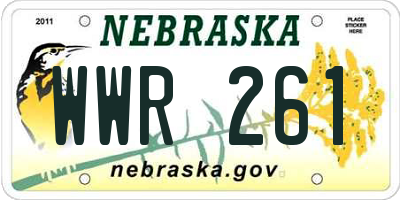 NE license plate WWR261