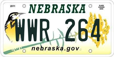 NE license plate WWR264