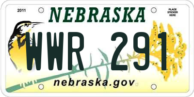 NE license plate WWR291