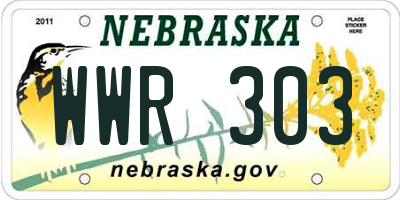 NE license plate WWR303