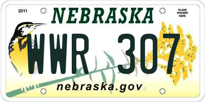 NE license plate WWR307