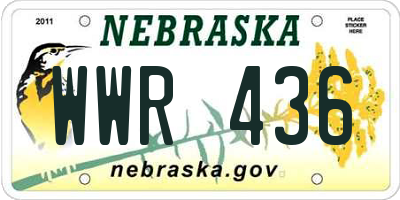 NE license plate WWR436